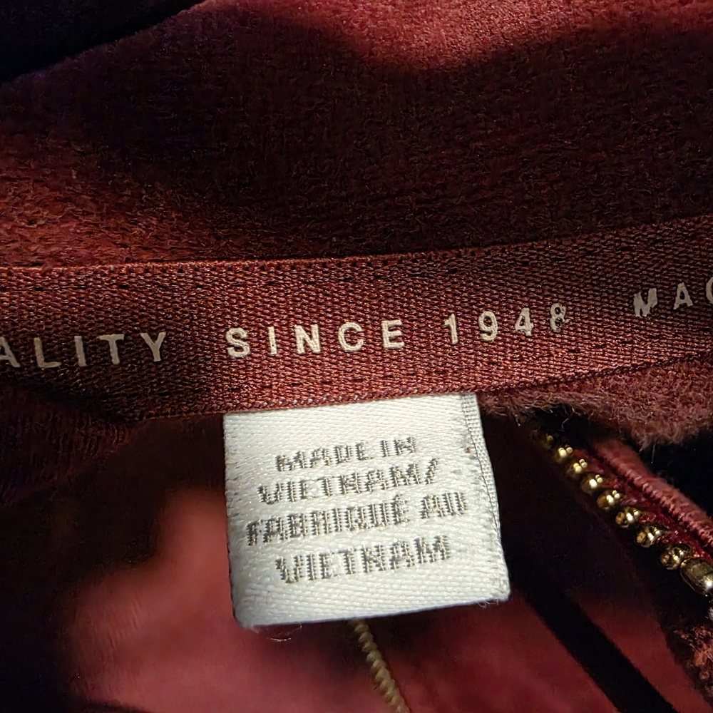 Puma Velour Zip Hoodie Burgundy Cropped XS Soft Velvet Zip-Up - Picture 7 of 13